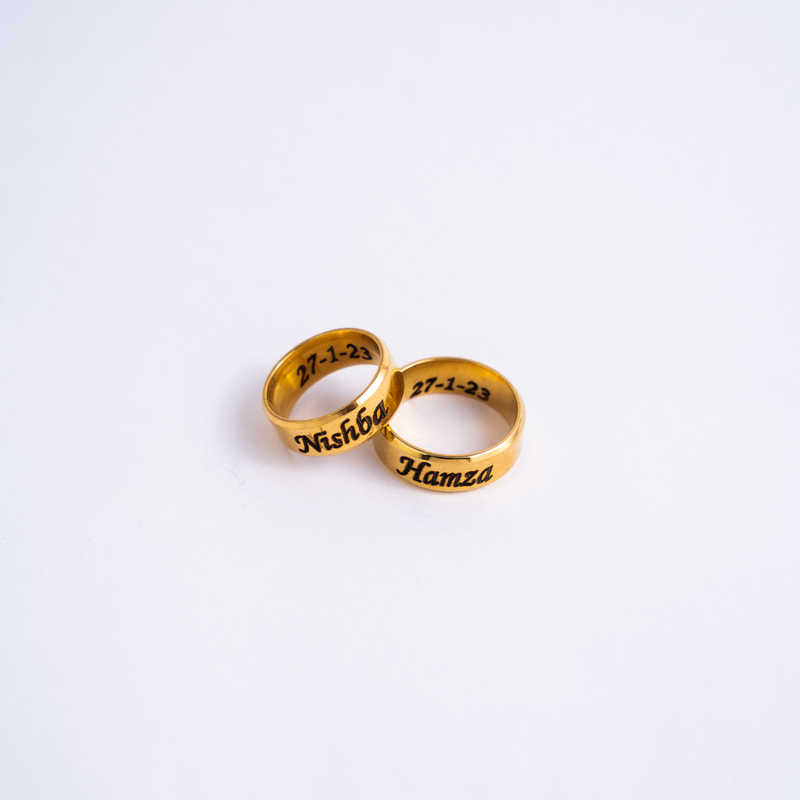 Engagement Gold Rings for Couples With Names | Couple ring design, Engagement  rings couple, Couple wedding rings